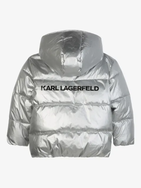 Karl Lagerfeld Kids metallic quilted puffer jacket
