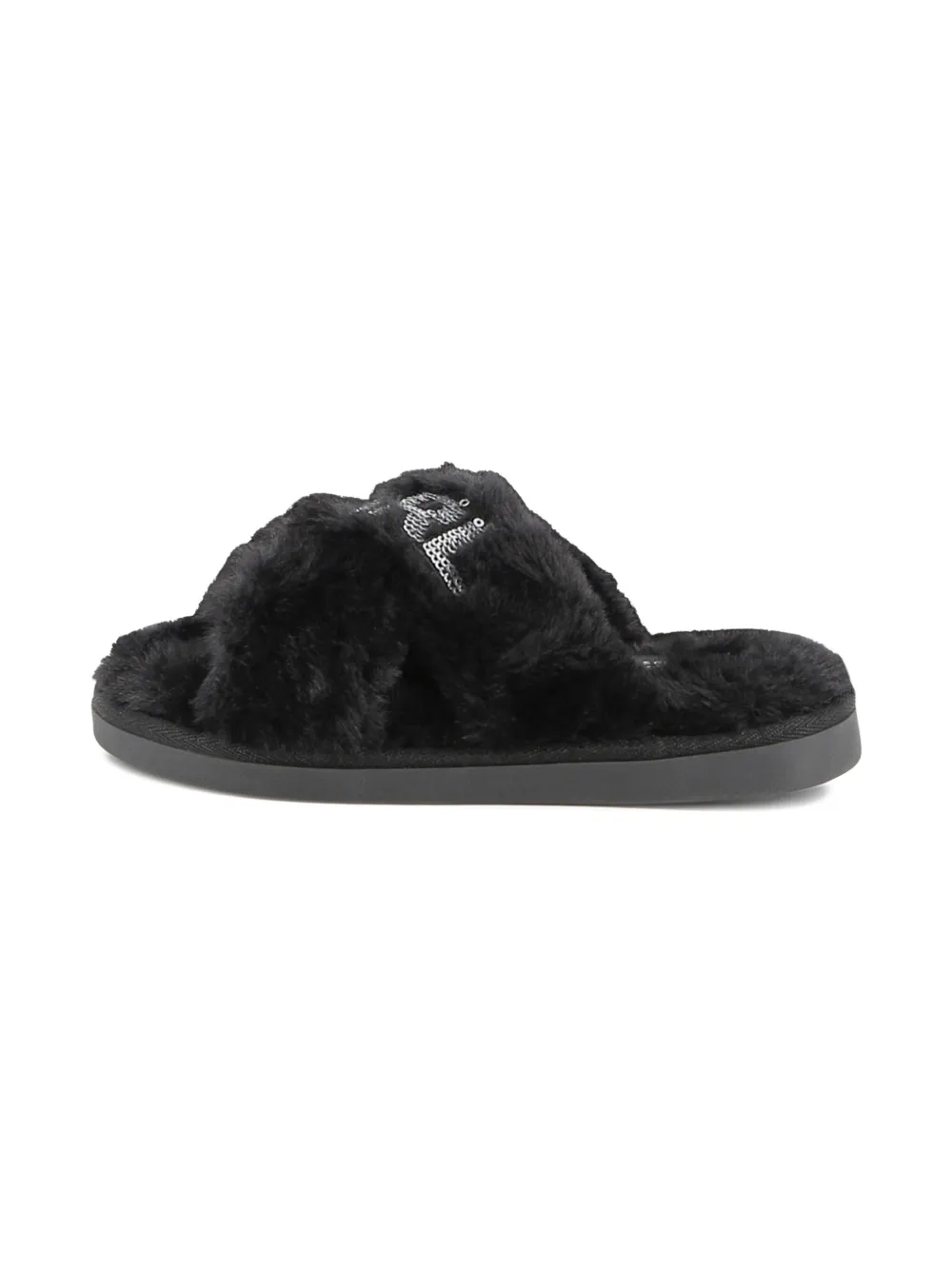 Karl Lagerfeld Kids Slippers van imitatiebont Zwart
