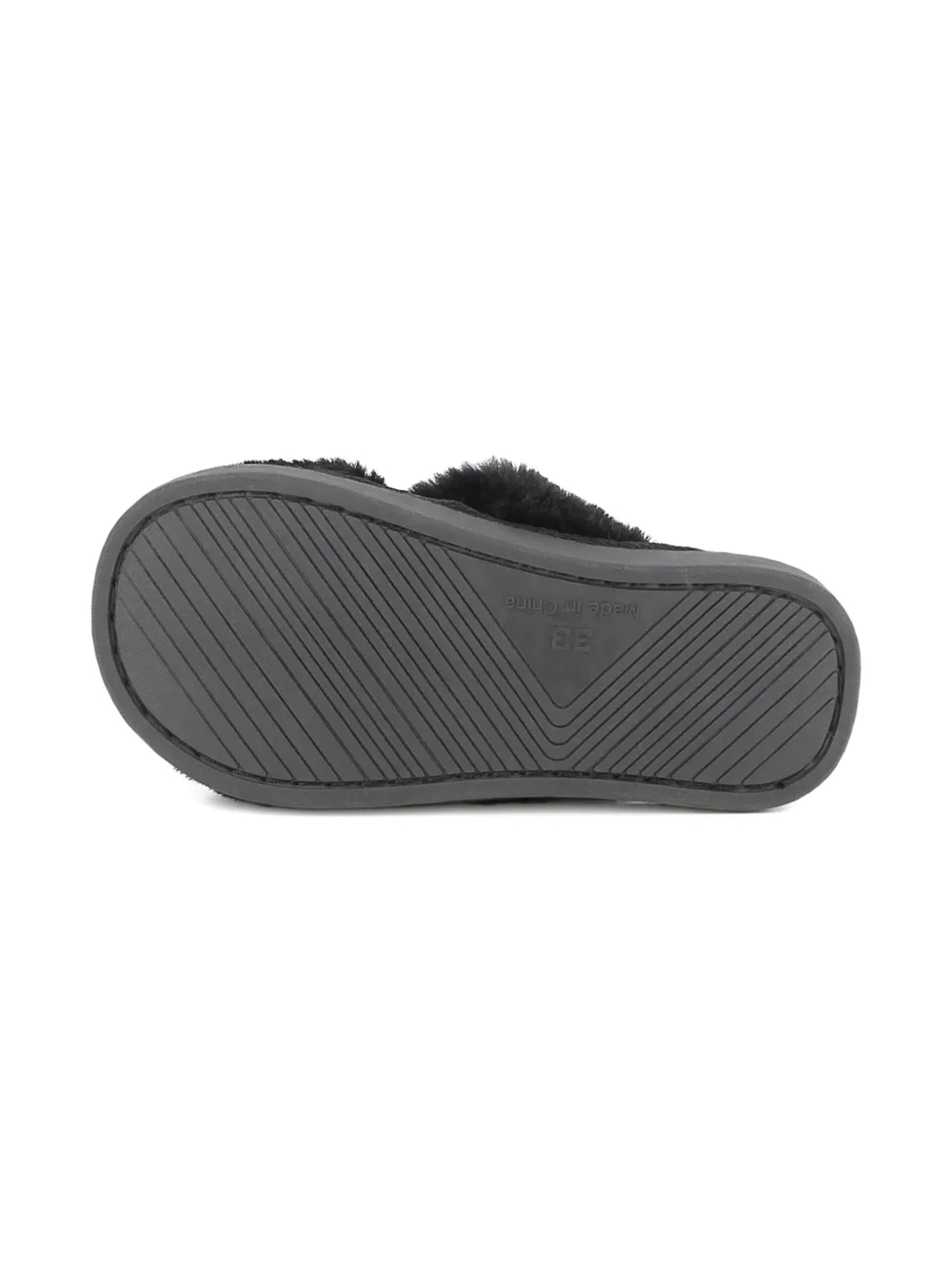 Karl Lagerfeld Kids Slippers van imitatiebont Zwart