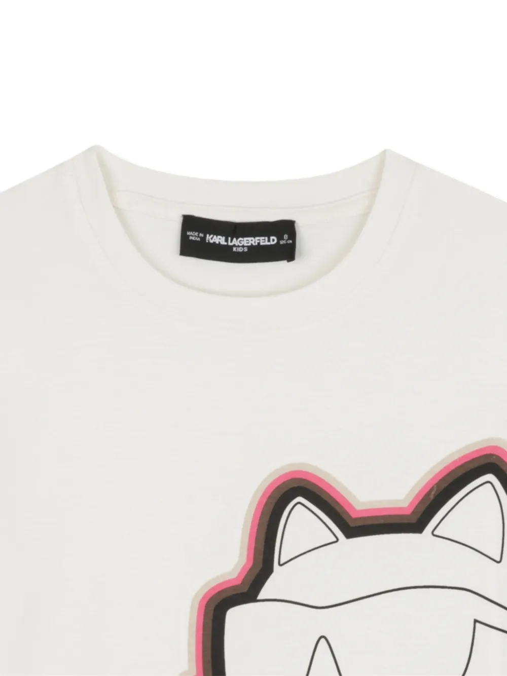Karl Lagerfeld Kids T-shirt met Choupette-print Wit