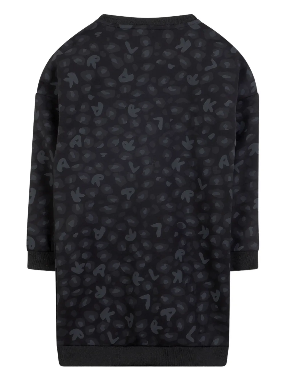 Karl Lagerfeld Kids Sweaterjurk met luipaardprint Zwart
