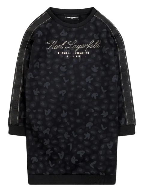Karl Lagerfeld Kids leopard-print sweatshirt dress
