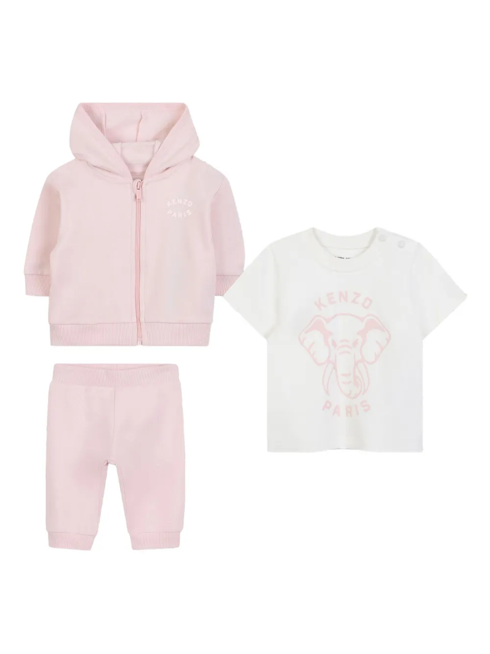 Kenzo Kids Drie trainingspakken met capuchon Roze