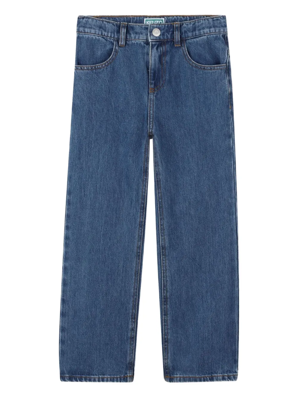 Kenzo Logo-patch Jeans In Blue
