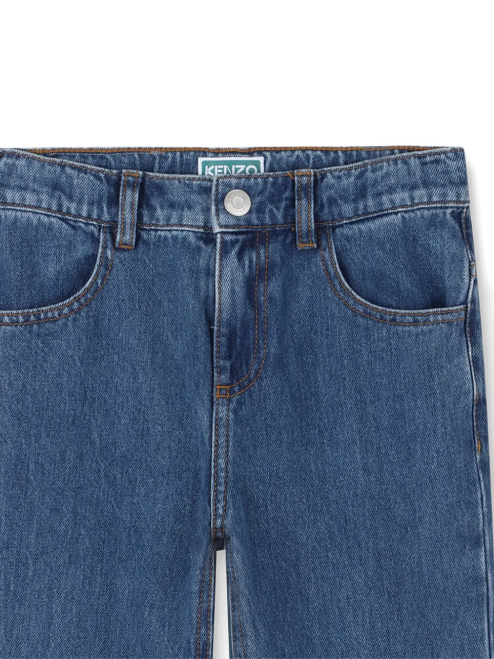 Kenzo Logo-patch Jeans In Blue