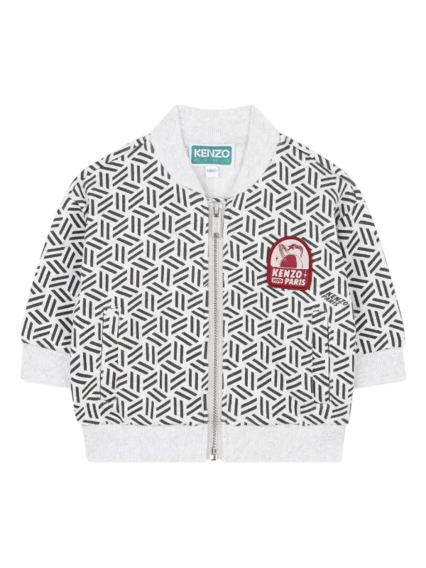 Kenzo Kids Tuta Sportiva Con Stampa Geometrica Bianco FARFETCH IT