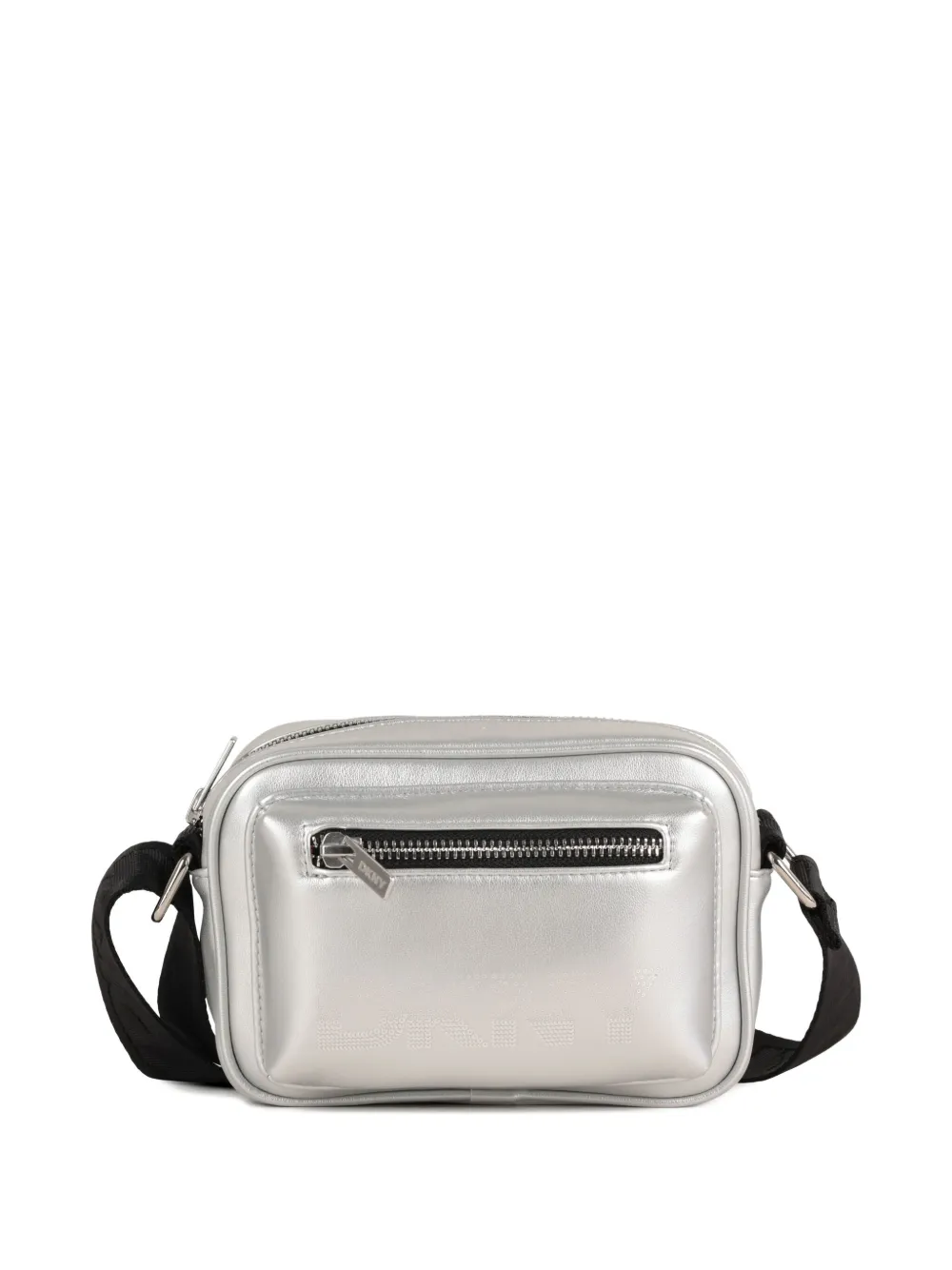 Dkny Kids Metallic leren schoudertas Zilver