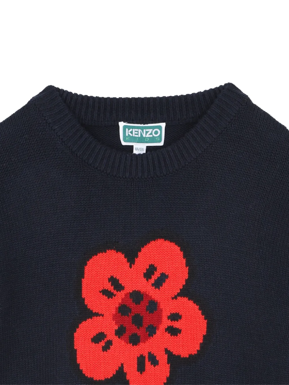Kenzo Boke Flower Knitted Dress In Blue