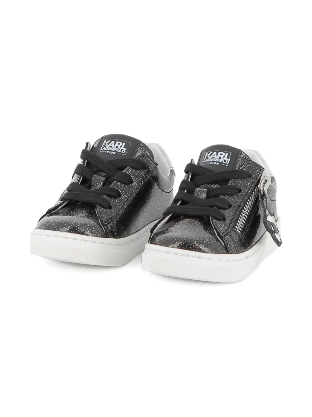 Karl Lagerfeld Kids glitter-embellished low-top sneakers Black