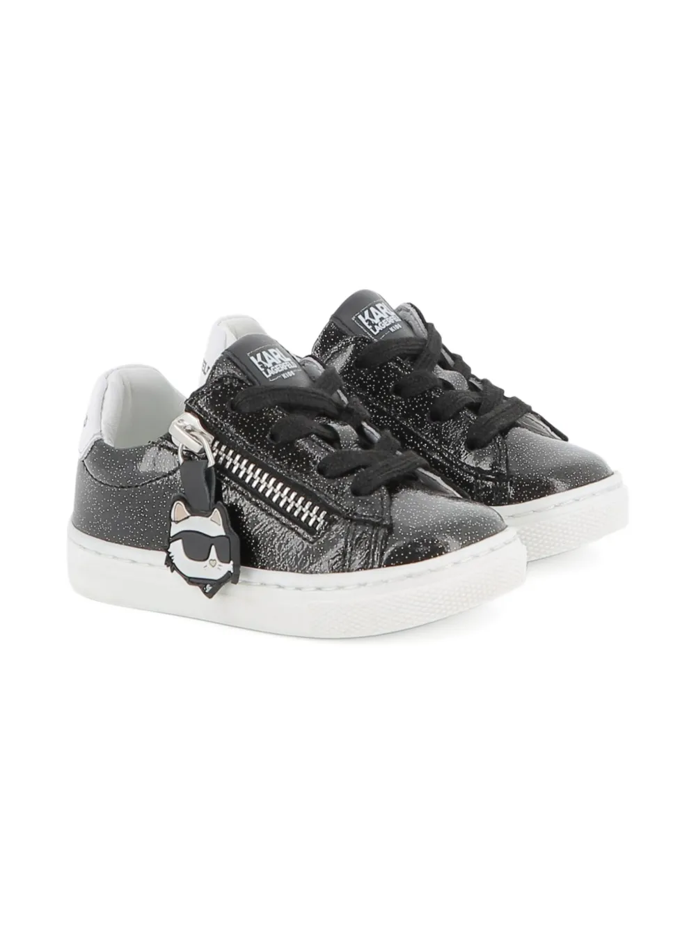 Karl Lagerfeld Kids glitter-embellished low-top sneakers Black