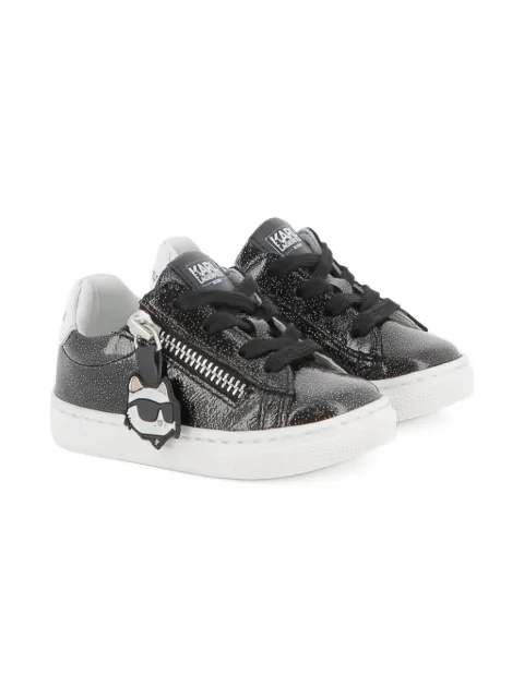 Karl Lagerfeld Kids glitter-embellished low-top sneakers