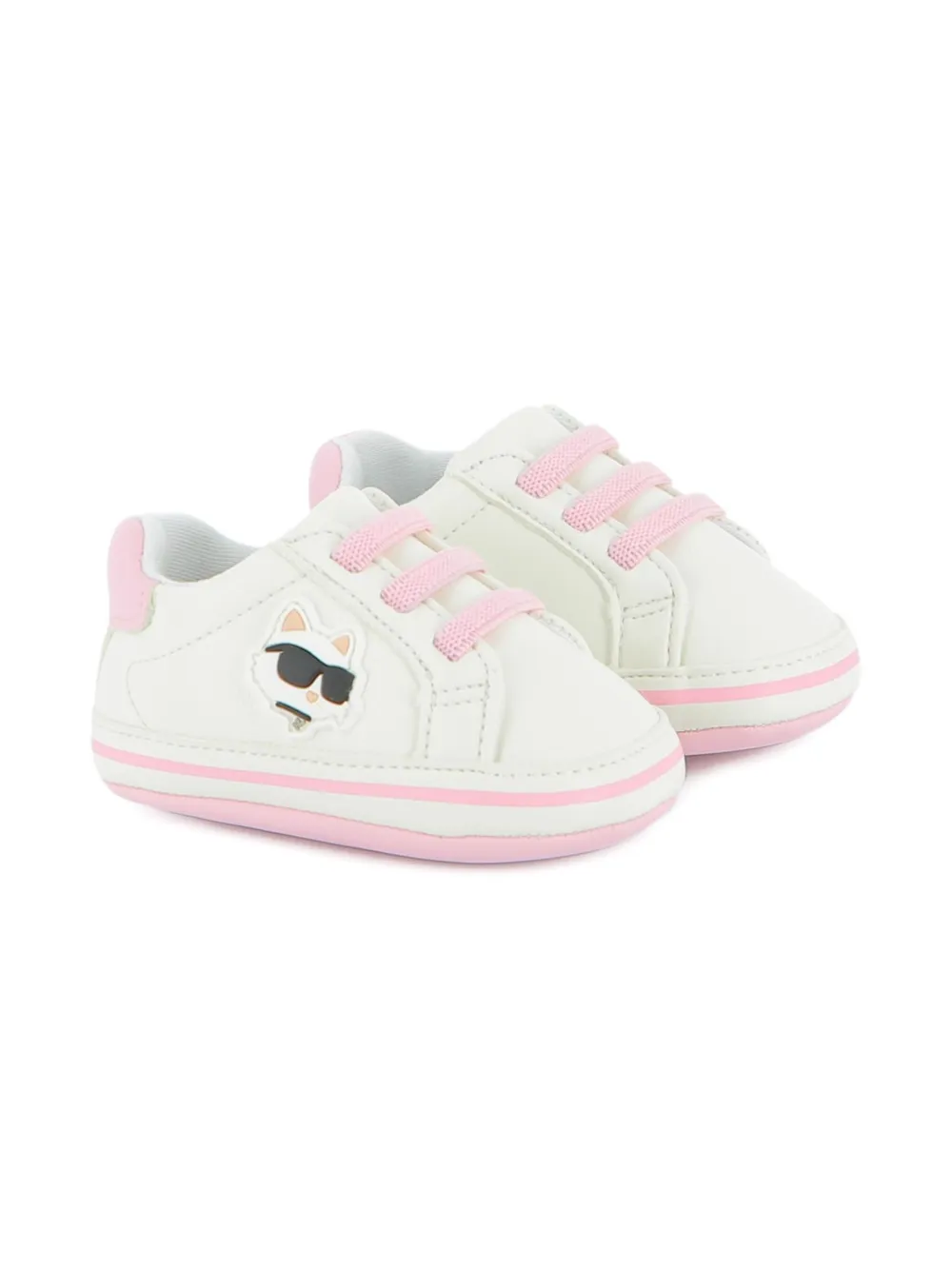 Karl Lagerfeld Kids Sneakers met kattenpatroon Wit