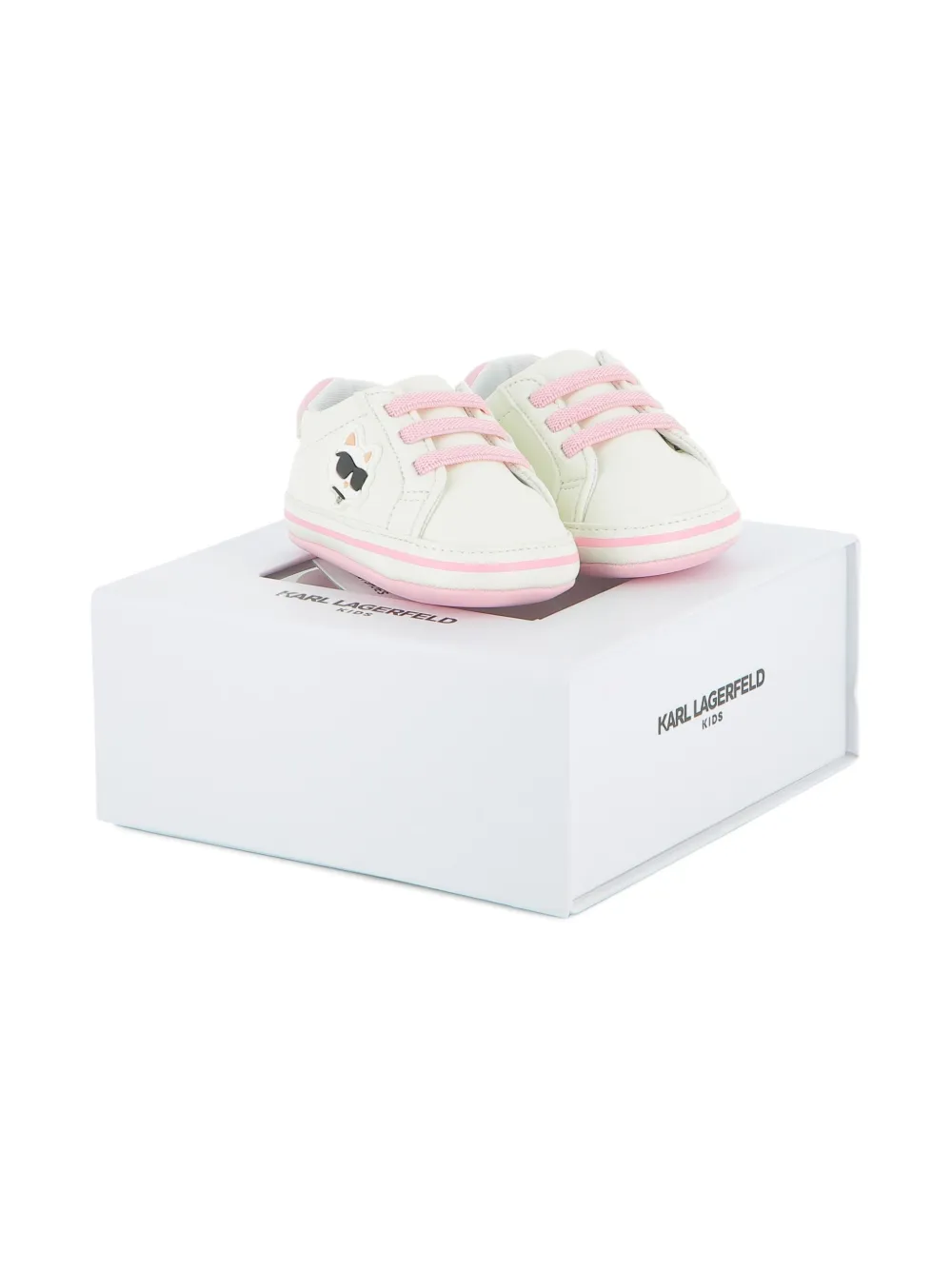 Karl Lagerfeld Kids Sneakers met kattenpatroon Wit
