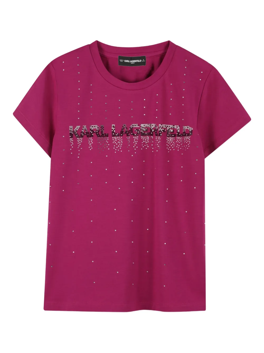 Karl Lagerfeld Kids T-shirt met logo studs Roze