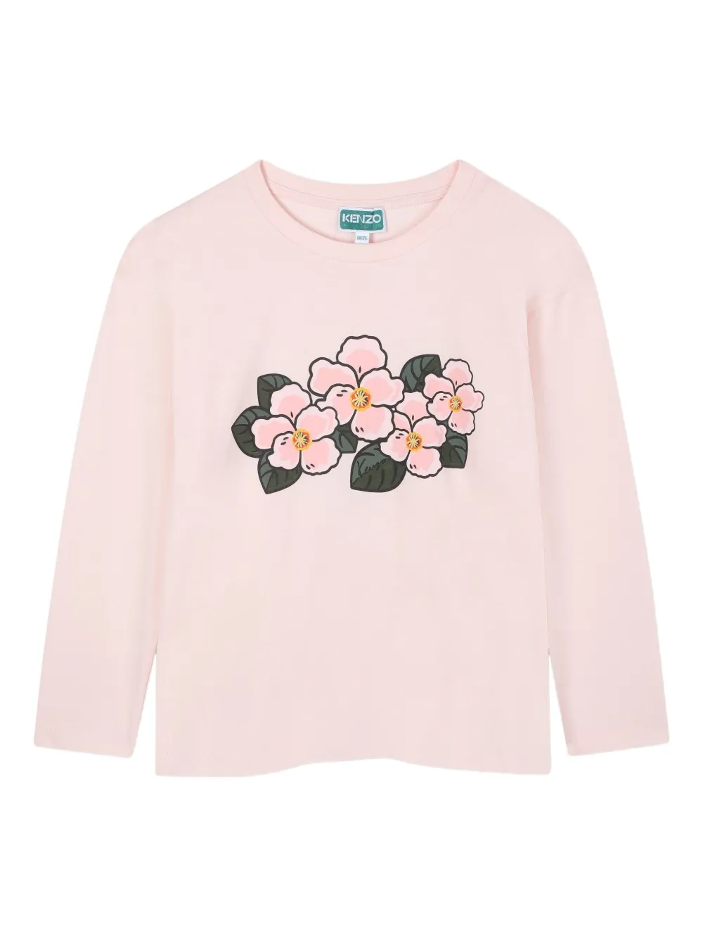 Kenzo Kids T-shirt met bloe print Roze