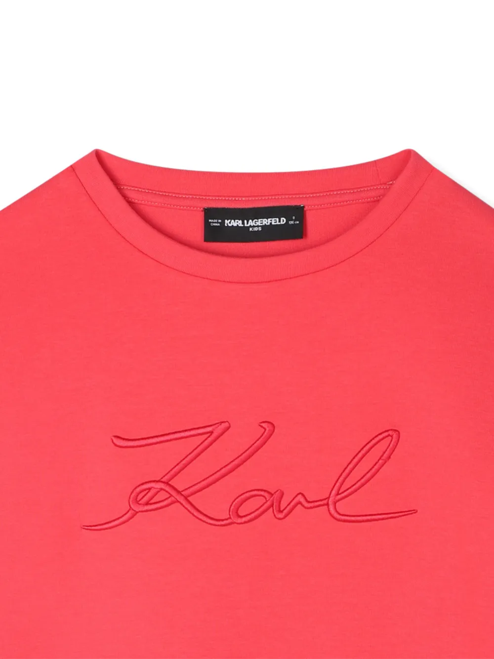 Karl Lagerfeld Kids Sweaterjurk met geborduurd logo Rood