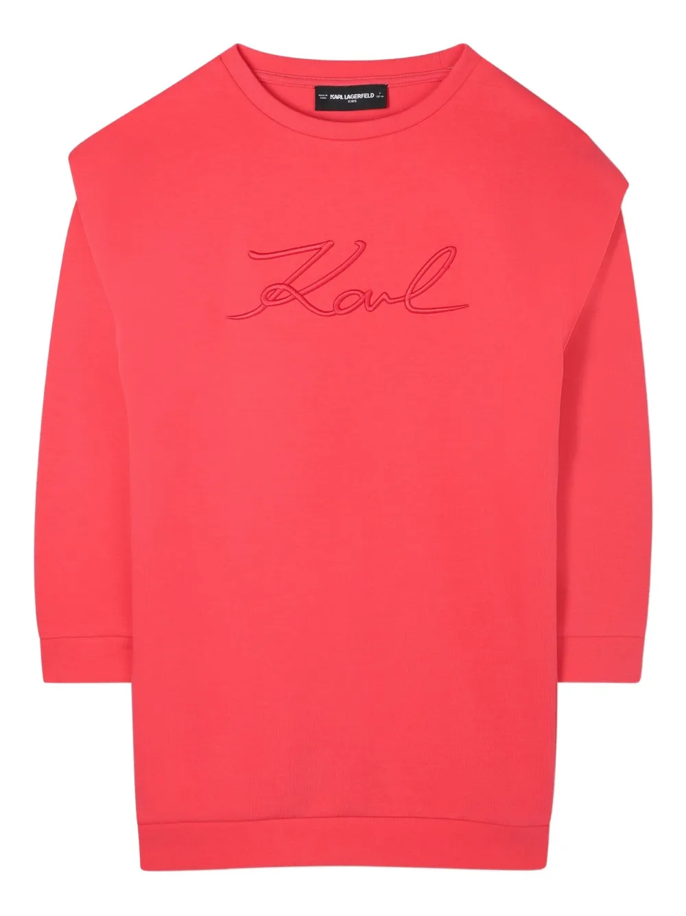 Karl Lagerfeld Kids Sweaterjurk met geborduurd logo Rood