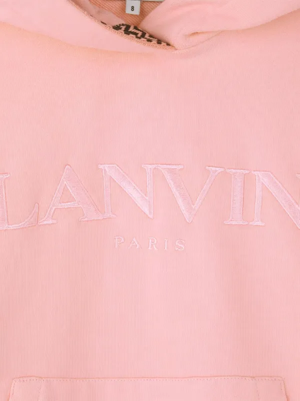 LANVIN ピンクベージュ フーディ　パーカー Lanvin Enfant ロゴ パーカー | ピンク | FARFETCH JP