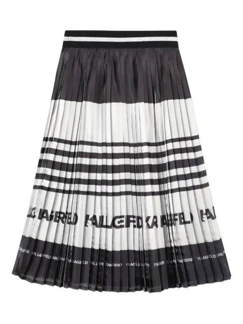 Karl Lagerfeld Kids logo-printed pleated skirt