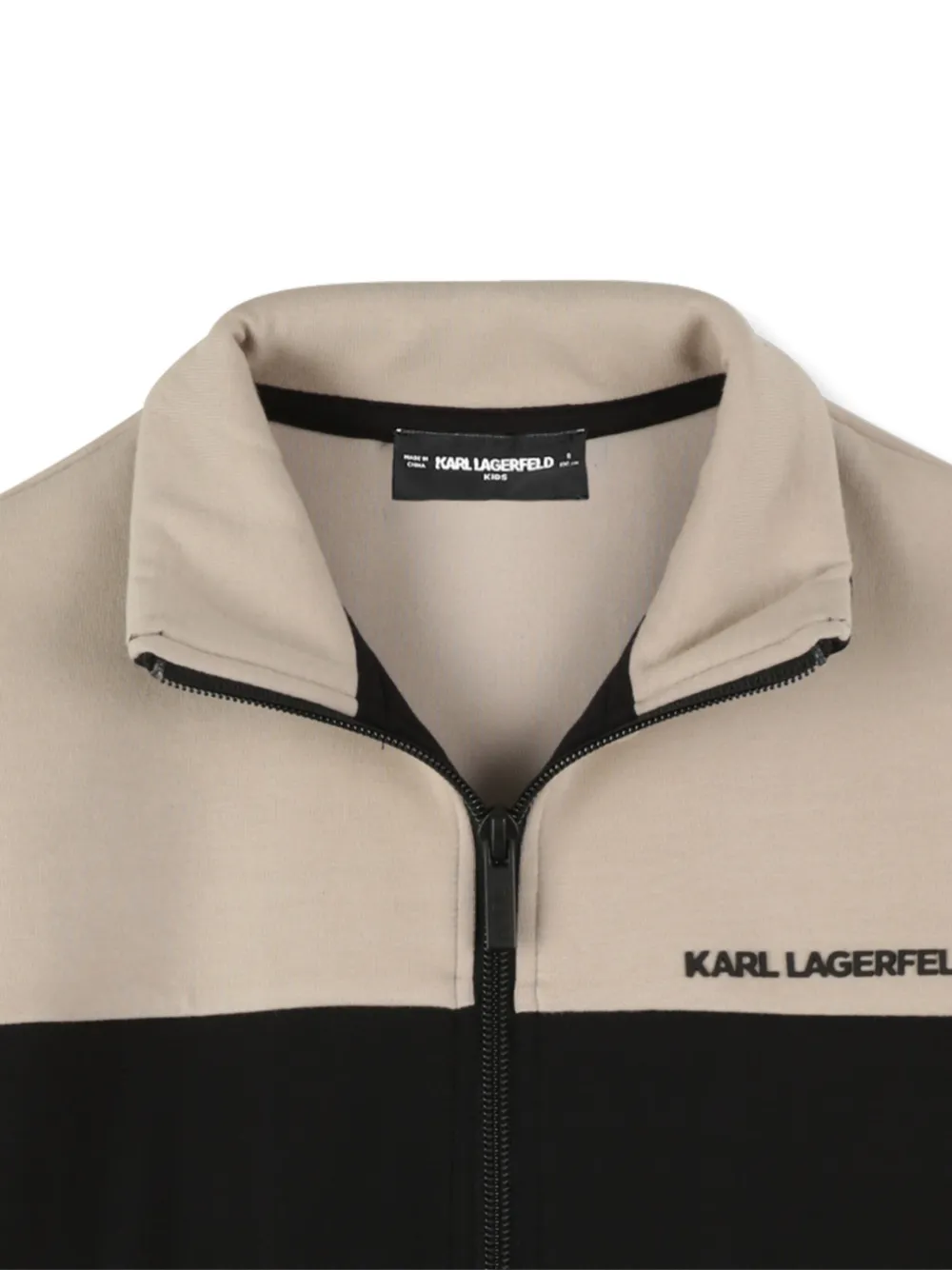 Karl Lagerfeld Kids Sweater met colourblocking en rits Beige