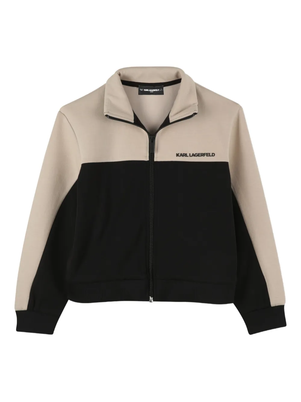 Karl Lagerfeld Kids Sweater met colourblocking en rits Beige