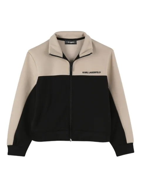 Karl Lagerfeld Kids Moletom color block com zíper