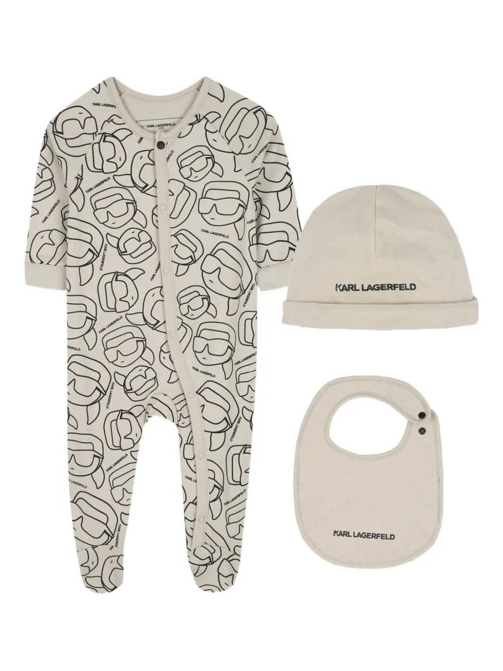 Karl Lagerfeld Kids Romperset met Ikon-print Beige