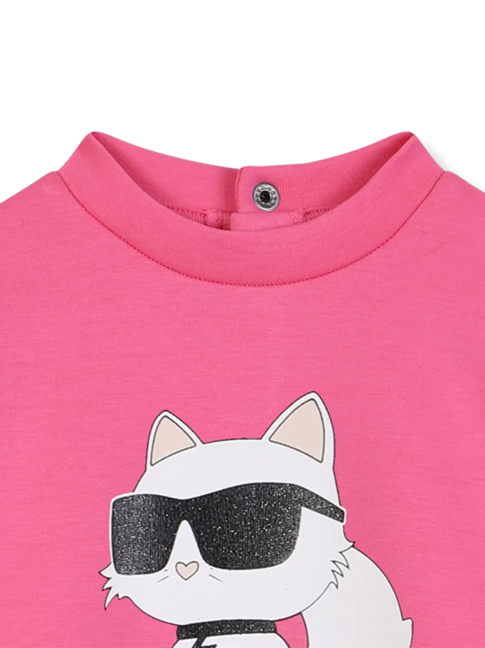 Karl Lagerfeld Kids Jurk met katprint Roze