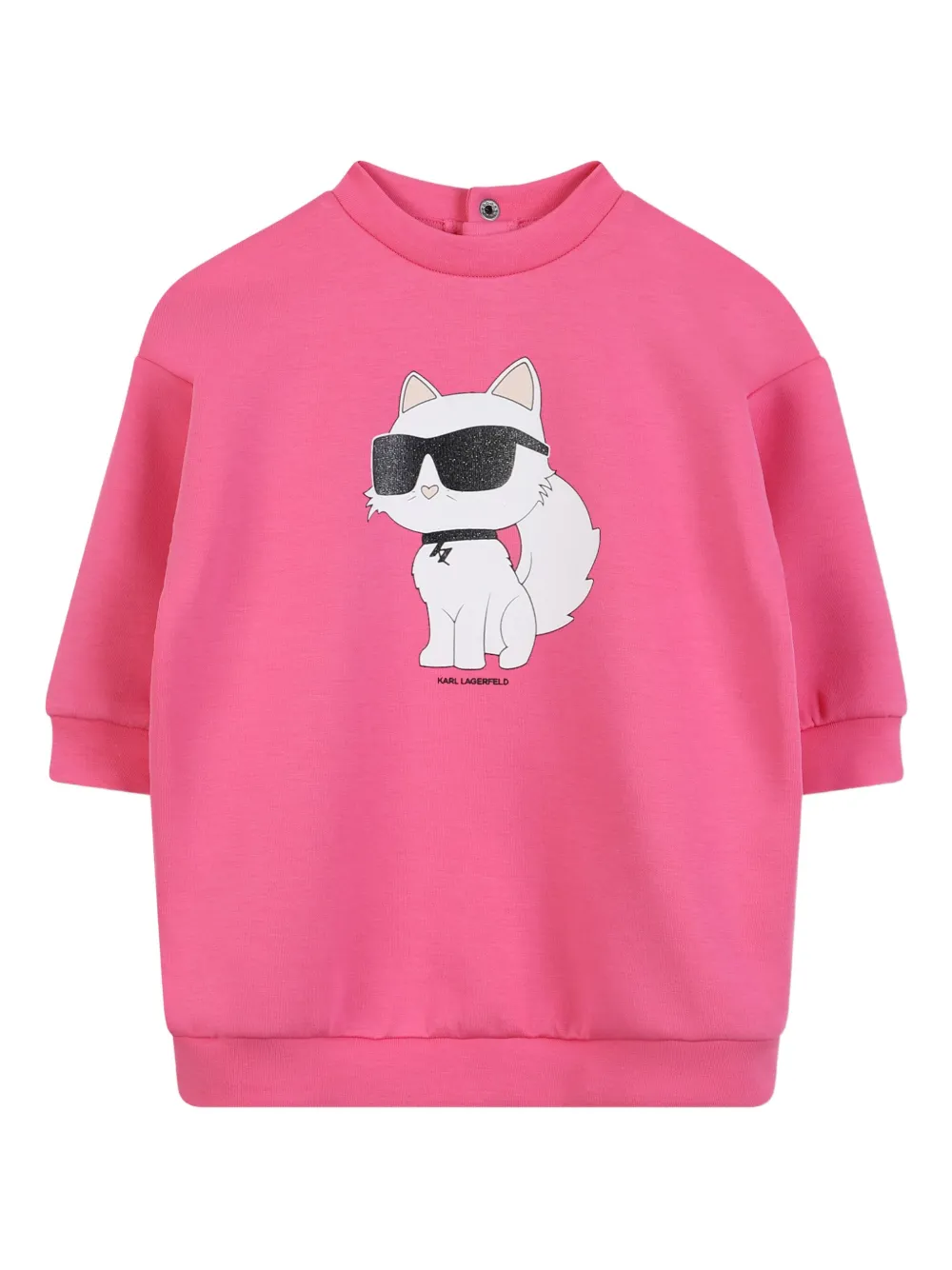 Karl Lagerfeld Kids Jurk met katprint Roze