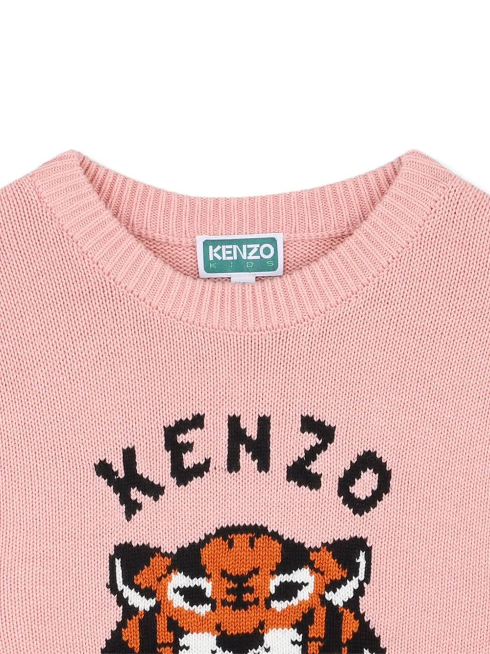 Kenzo Kids Trui met tijgerkop patroon Roze