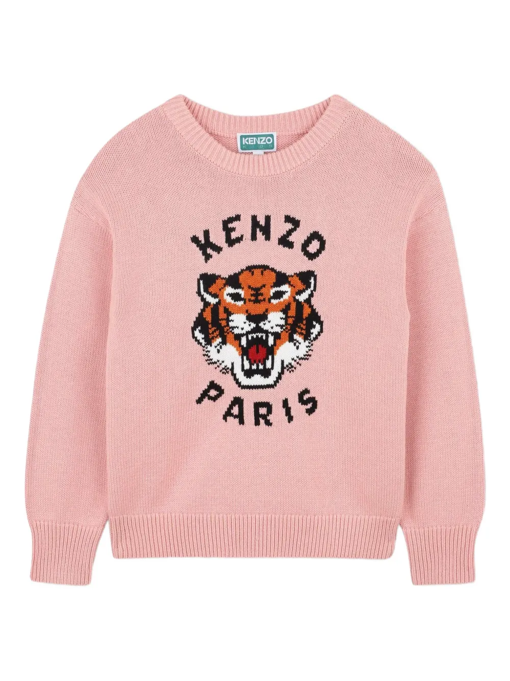 Kenzo Kids Tiger Head-motif sweater | Pink | Image 1