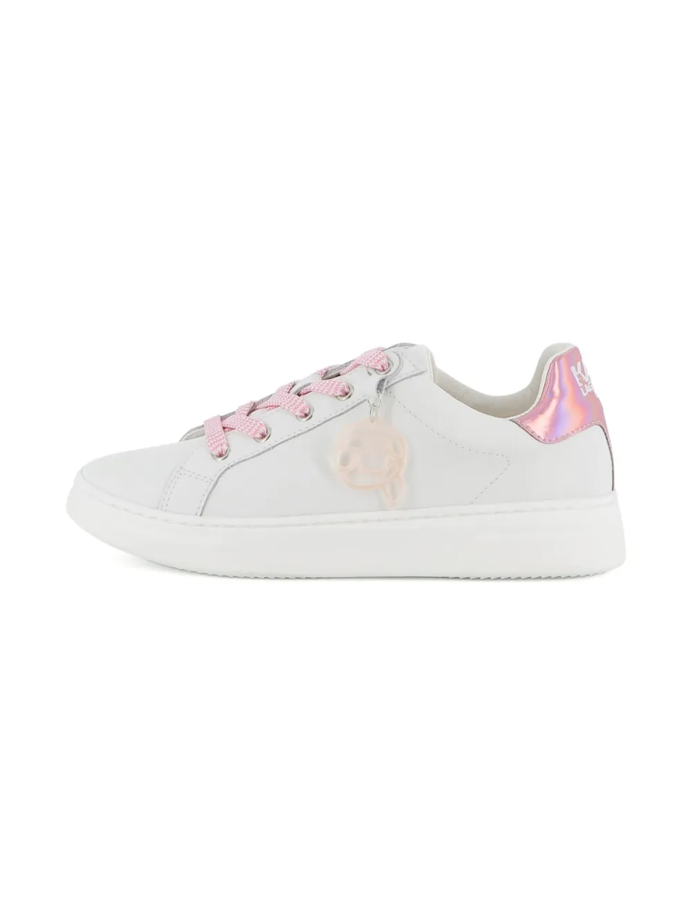 Karl Lagerfeld Kids leather lace-up sneakers White