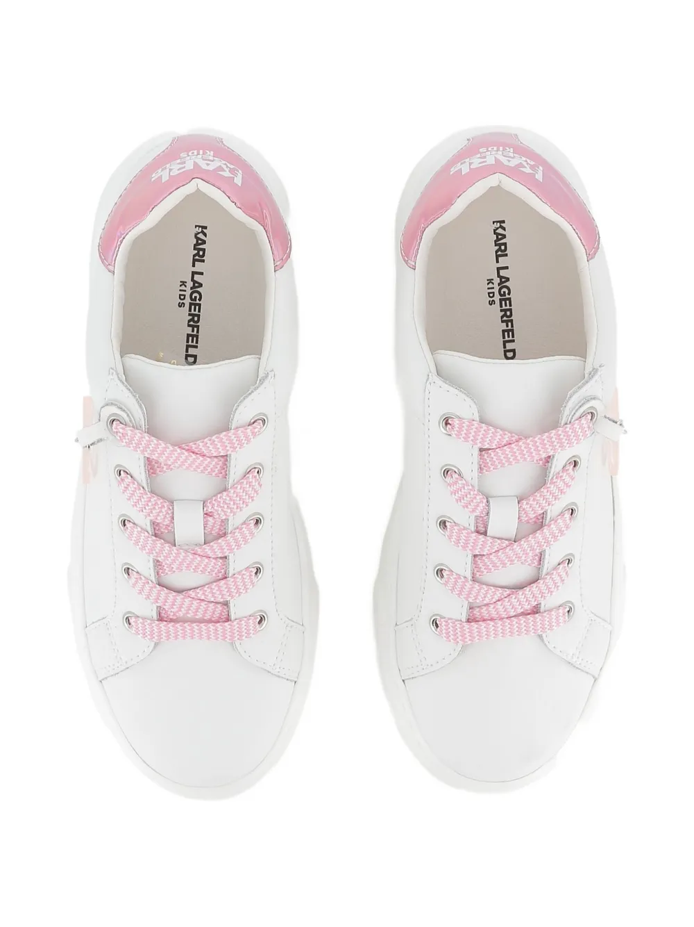 Karl Lagerfeld Kids leather lace-up sneakers White