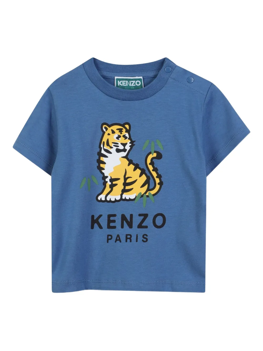 Kenzo Kids T-shirt met tijgerprint Blauw