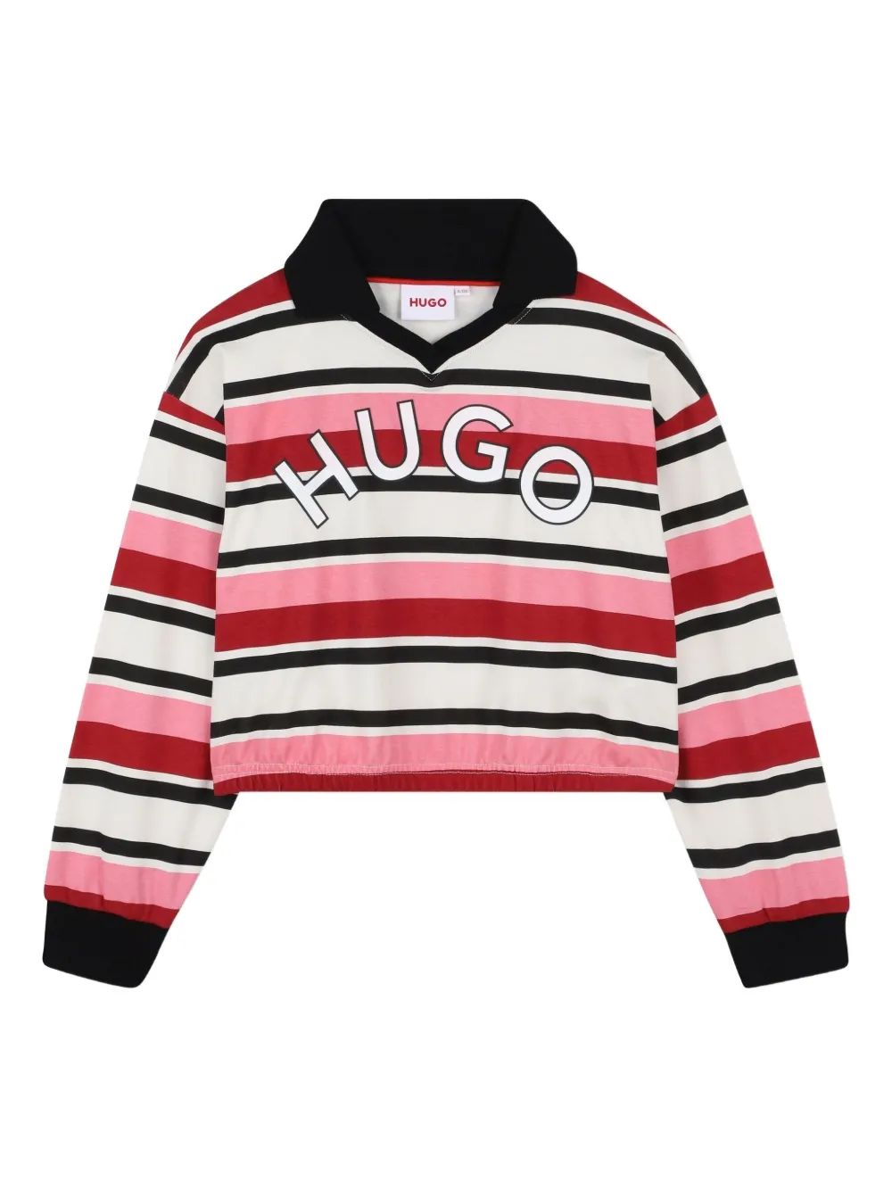 HUGO KIDS Gestreept poloshirt Roze