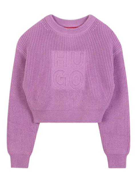 HUGO KIDS logo-embossed sweater