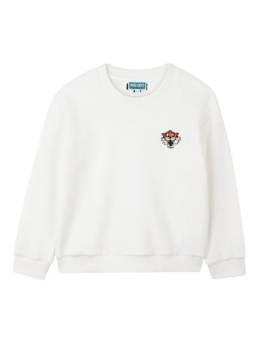 Kenzo Kids Sweater met Tiger Head-borduurwerk Wit