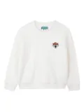 Kenzo Kids tiger head-embroidered sweatshirt - White