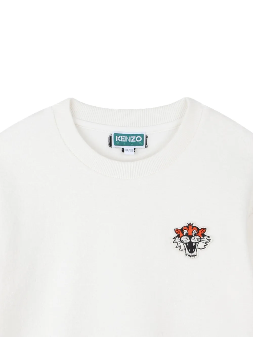Kenzo Kids Sweater met Tiger Head-borduurwerk Wit