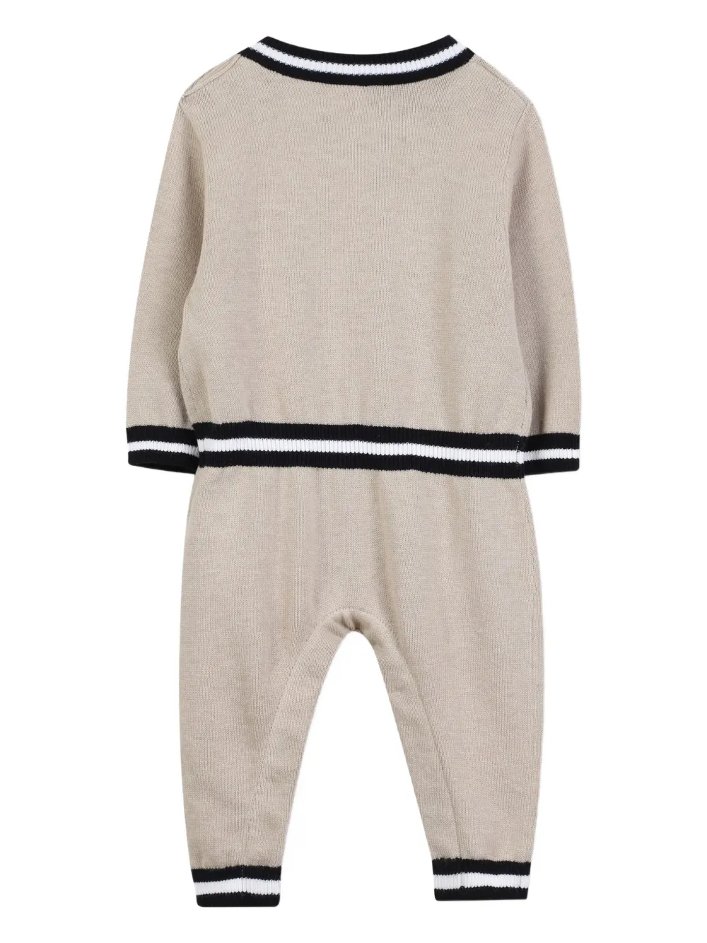 Karl Lagerfeld Kids Romper met logodetail en lange mouwen - Beige