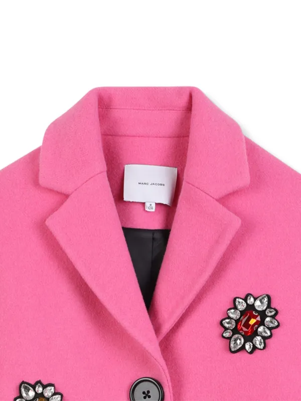 Marc Jacobs Kids Embroidered Buttoned Coat | Pink | FARFETCH