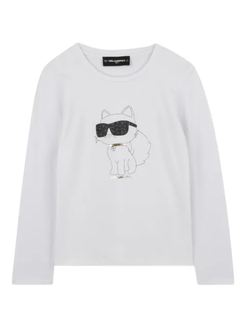 Karl Lagerfeld Kids Choupette-print long-sleeve T-shirt
