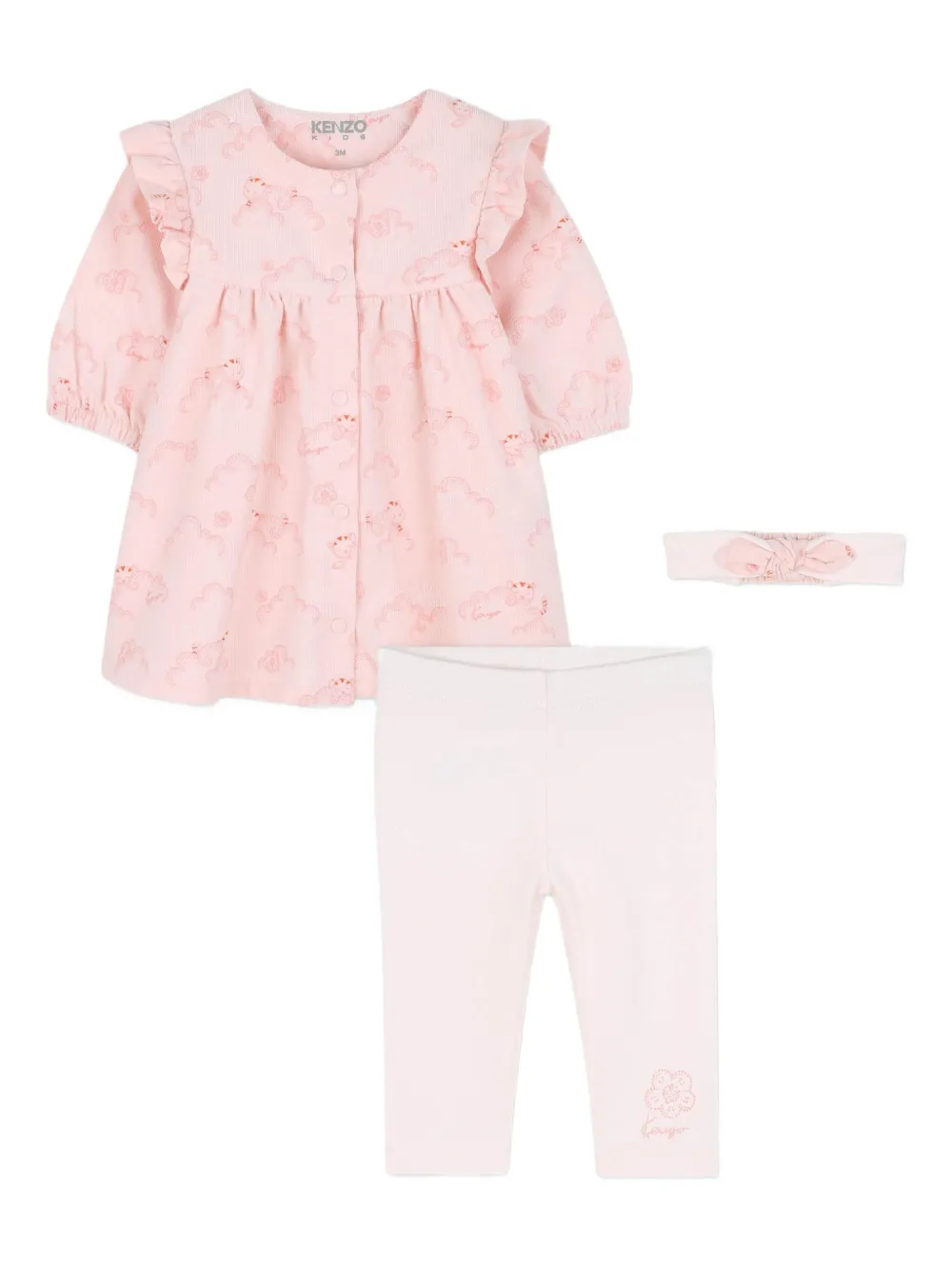 Kenzo Kids Jurk en legging met ruches Roze