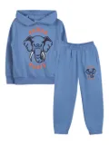 Kenzo Kids elephant-motif hooded tracksuit set - Blue