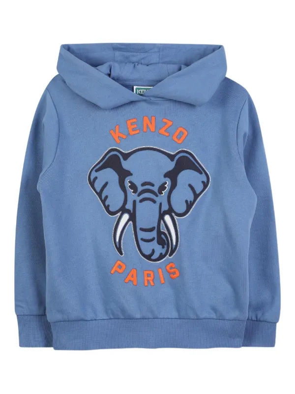 Kenzo Kids Tuta Sportiva Con Cappuccio Blu FARFETCH IT