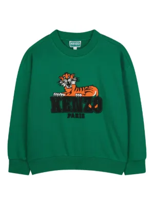 Kenzo Kids タイガーグラフィック ロングTシャツ | グリーン | FARFETCH JP