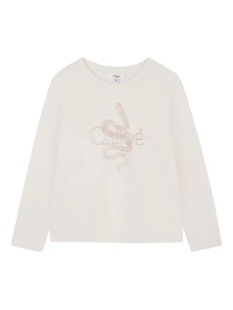 Chloé Kids snake-print T-shirt 
