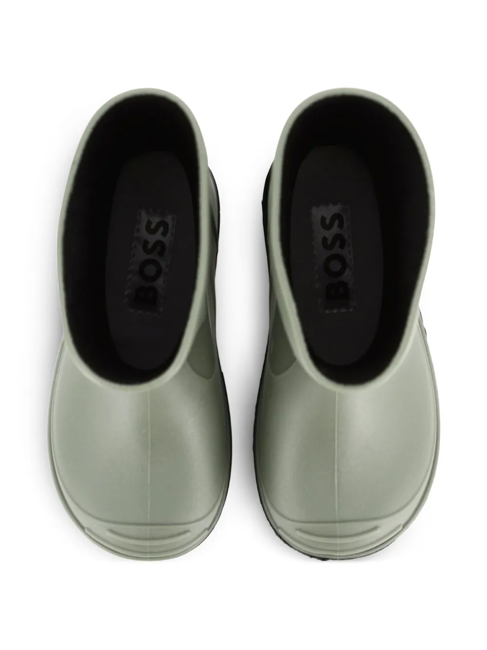 BOSS Kidswear logo-patch wellington boots Green