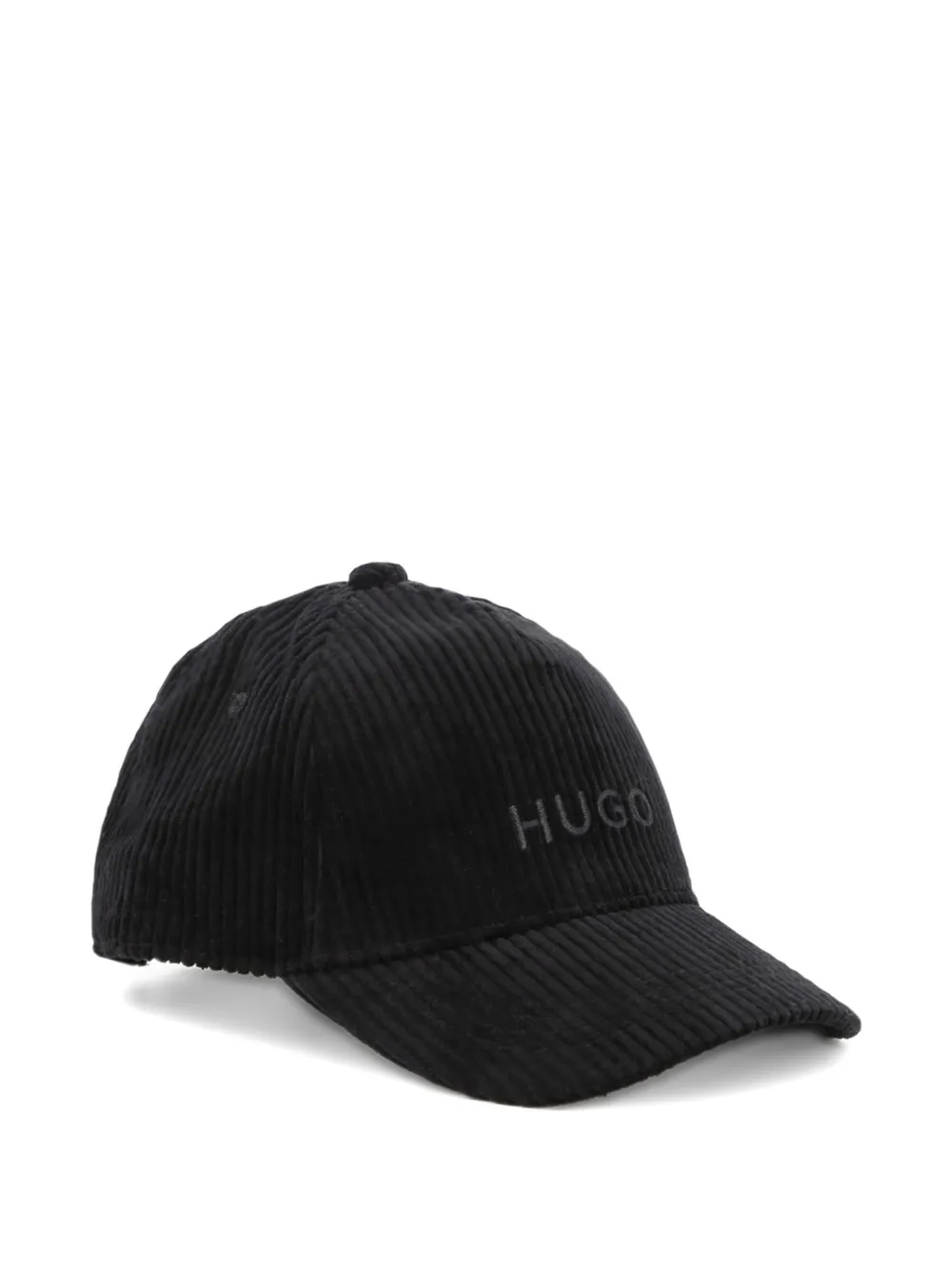 HUGO KIDS Ribfluwelen pet Zwart
