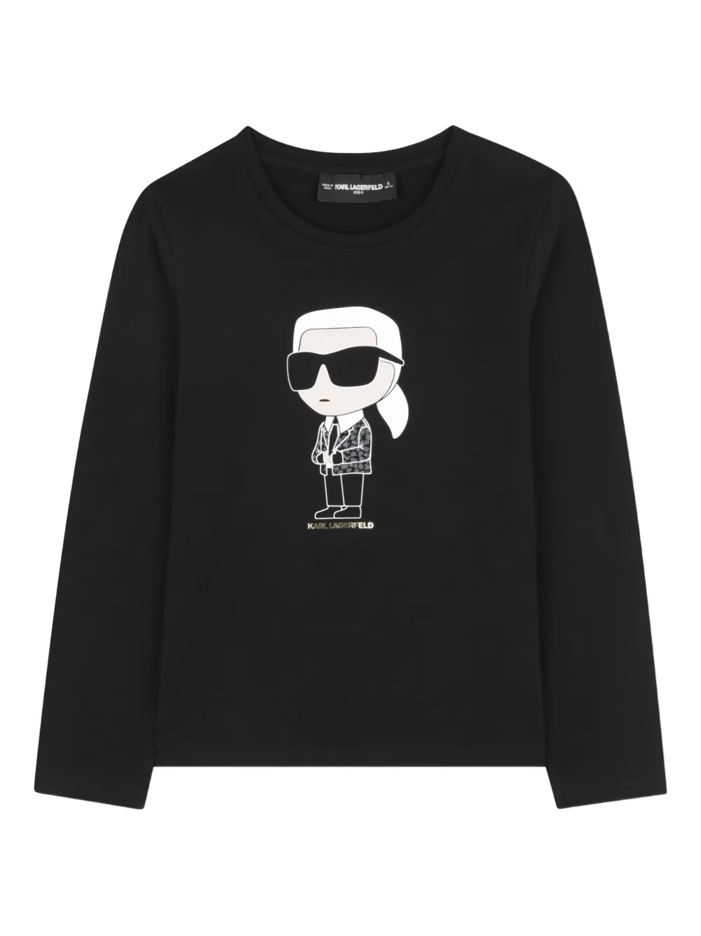 Karl Lagerfeld Kids Ikon T-shirt met lange mouwen Zwart